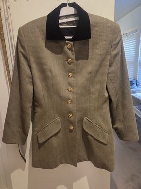 Vintage Olive Green Italian Wool Blazer Jacket